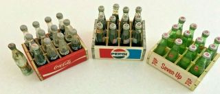 Minature Cases Of Coke,  Pepsi And 7 - Up 12/case 1970 