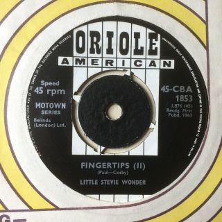 Stevie Wonder: " Fingertips " Parts 1 And 2 On Uk Oriole Cba 1853