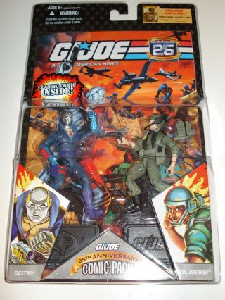 Gi Joe 25th Anniversary Comic Pack Destro & Cpl Breaker Action Figure