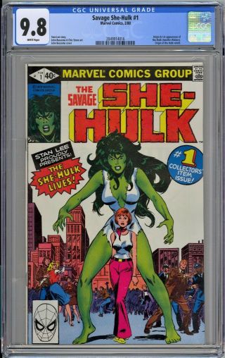 Savage She - Hulk 1 Cgc 9.  8 Nm/mt Wp Origin & 1st She - Hulk Marvel 1980 Stan Lee