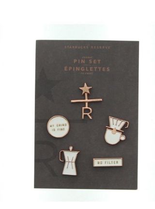 Starbucks Reserve Enamel Collectible Lapel Pins,  Set Of 5