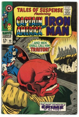 Tales Of Suspense 90 Vf/nm 9.  0 White Pages Iron Man Cap Marvel 1967