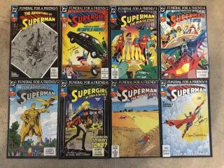 Dc Superman Funeral For A Friend 1 - 8 Set Dynamic Forces Signed 1661/2000