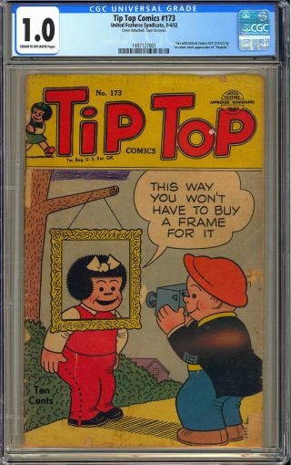 Tip Top Comics 173 Rare 1st App.  The Peanuts United Features 1952 Cgc 1.  0