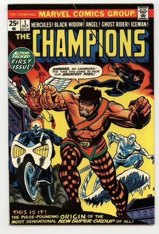 The Champions 1 Vf - 7.  5 Hercules Ghost Rider Black Widow Angel Ice - Man