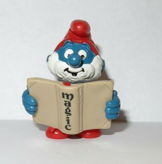 Vintage 1983 Smurf Papa With Magic Book Figure Schleich Peyo 2