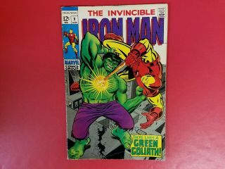 Iron Man 9 Marvel 1969 Hulk Fn,  6.  5