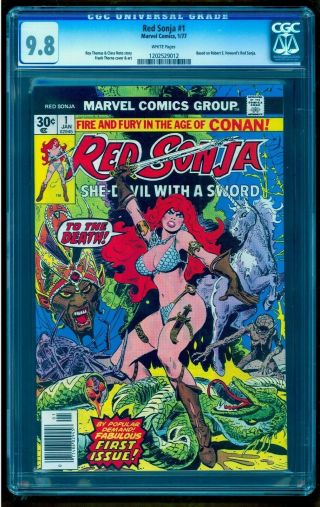 Red Sonja 1 Cgc 9.  8 White Perfect Frank Thorpe See Our Conan 23 24 Movie