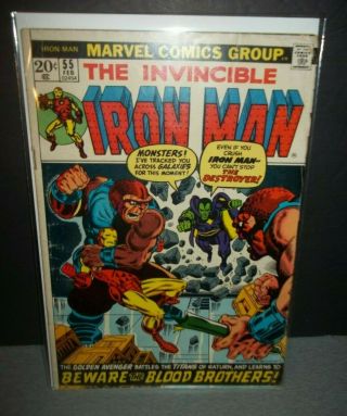 The Invincible Iron Man 55 (feb 1973,  Marvel) First Appearance Of Thanos & Drax