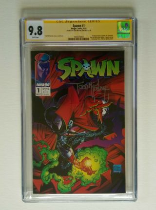 Spawn 1 - CGC SS 9.  8 - 1st appearance of Spawn - signed by Todd McFarlane 2