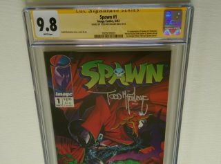 Spawn 1 - CGC SS 9.  8 - 1st appearance of Spawn - signed by Todd McFarlane 5