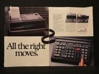 Vtg 1987 Texas Instruments Ti - 5340 Calculator Print Ad 16 X 10 " 2 - Page