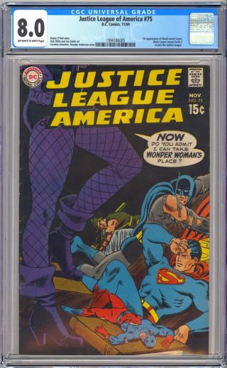 Justice League Of America 75 Cgc 8.  0 Vf - 1st Dinah Laurel Lance Black Canary