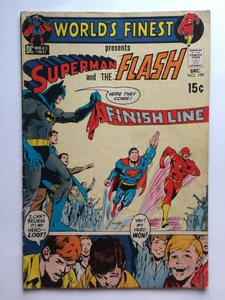 Worlds Finest 199 — Dc Comics 1970 — 3rd Superman/flash Race — Neal Adams Cover