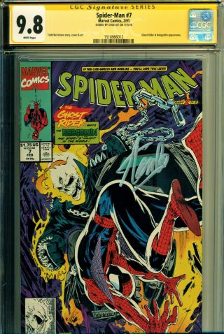 Spider - Man 7 Cgc 9.  8 Wp Ss Signed By Stan Lee - Mcfarlane Artwork - Ghost Rider
