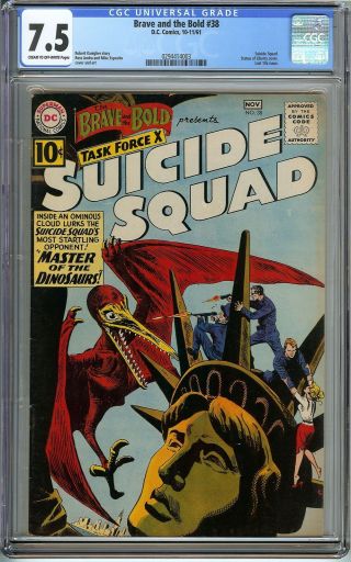 Brave And The Bold 38 Cgc 7.  5 Suicide Squad Vs Master Of The Dinosaurs Dc Comic