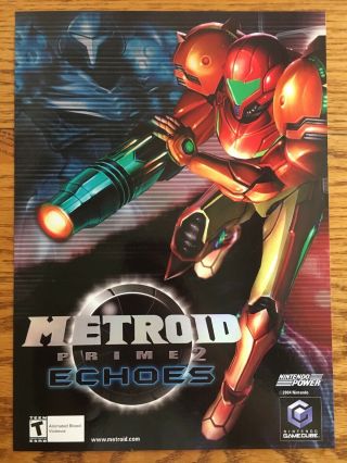 Metroid Prime 2: Echoes Gamecube 2004 Glossy Vintage Poster Ad Print Art Rare
