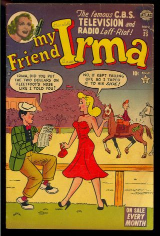 My Friend Irma 25 Dan Decarlo Teen Humor Marvel Atlas Comic 1952 Gd,
