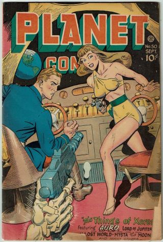 Planet Comics 50 Fiction House 1947 Rare Golden Age Sci Fi Geo Evans M Anderson