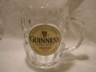Guinness Extra Stout Beer St.  James Gate Dublin 4 - 3/4 " Tall Glass Mug / Stein