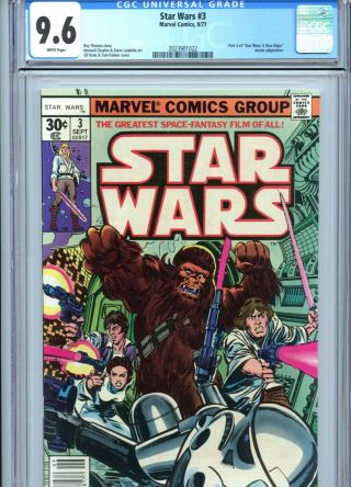 Star Wars 3 Cgc 9.  6 White Pages Marvel Comics 1977