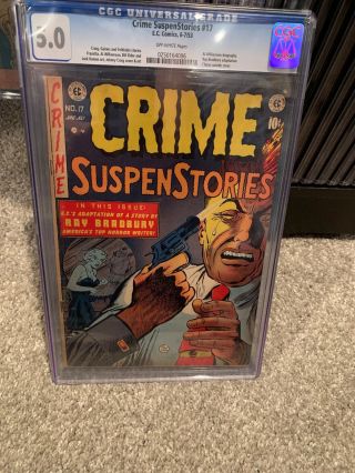 Crime Suspenstories 17 Cgc 5.  0 Ec Comics Pre Code Horror Classic Suicide Cover