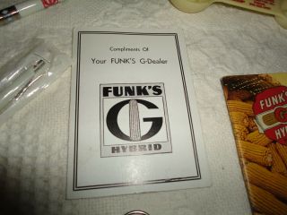 8 - Funks G Hybrid Advertisement Items 1945 Data Note Book,  3 Vintage Pens,  EC 2