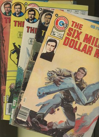 Six - Million Dollar Man 1,  2,  4,  5,  8 (charlton Comics) 5 Books Action & Adventure