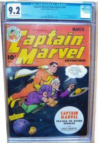 Captain Marvel Adventures 44,  Cgc 9.  2 (nm -) Fawcett Comics 2/45 Cc Beck Cvr/art