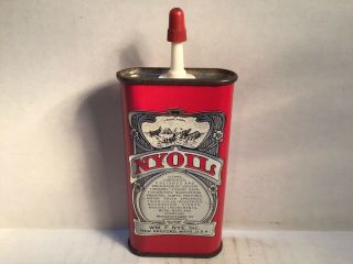 Vintage Nyoil Oil Can Handy Oiler 3 Oz Rare Tin Old Mobil Tydol Standard Gilmore