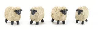Blossom Bucket - - Set Of 4 Mini Sheep Figurines So Cute