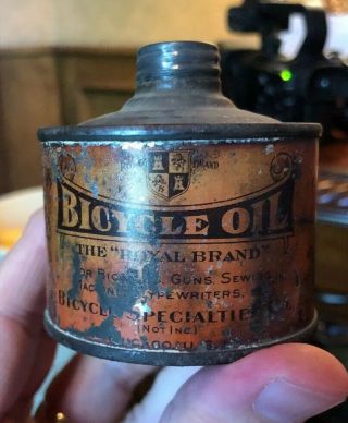 Vintage / Antique 4 Oz Royal Brand Bicycle Oil Can Chicago Il Not Inc