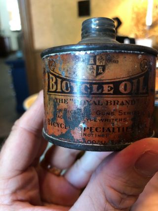 Vintage / Antique 4 Oz Royal Brand Bicycle Oil Can Chicago IL Not Inc 2