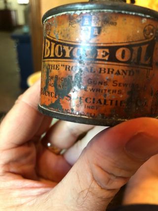 Vintage / Antique 4 Oz Royal Brand Bicycle Oil Can Chicago IL Not Inc 3