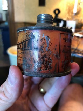 Vintage / Antique 4 Oz Royal Brand Bicycle Oil Can Chicago IL Not Inc 4