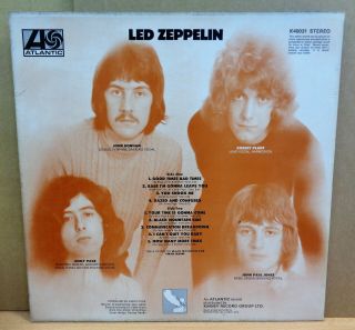 LED ZEPPELIN SELF TITLED OG UK STEREO ATLANTIC RECORDS LP K40031 A1/B4 2