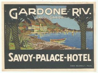 Hotel Savoy - Palace Luggage Deco Label (gardone)