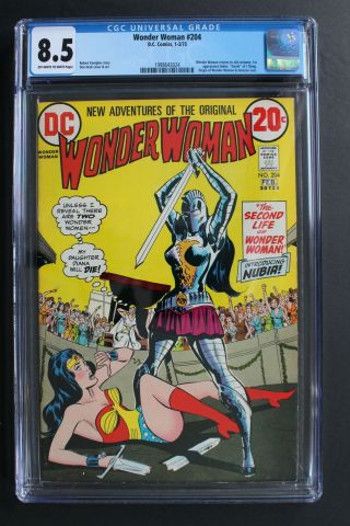 Wonder Woman 204 First Nubia 1973 Origin Ww & Amazon Race Death I Ching Cgc 8.  5