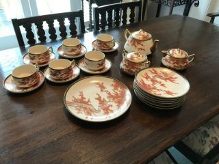 Vintage Japanese/chinese Tea Service With Tree Motif In