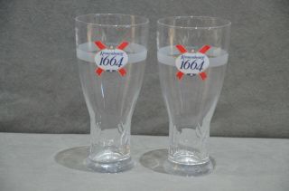 2x Kronenbourg 1664 Beer Lager Pint 20oz Toughened Glasses Crown Marked Glass