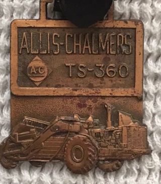 Vintage Allis Chalmers Advertising Keychain Ts360 Leather Copper Antique Watch