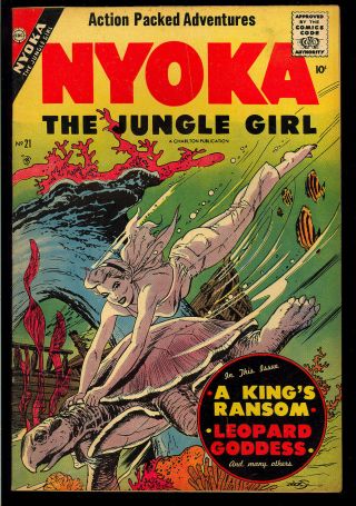 Nyoka The Jungle Girl 21 Good Girl Charlton Comic 1957 Fn -
