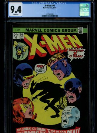 X - Men 90,  Cgc 9.  4 Wp,  Near Black Cover Rare In High Grades