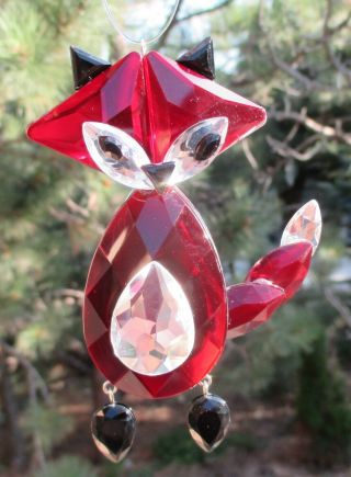 W Red Fox Crystal Expressions Ornament Ganz Suncatcher Sun Catcher