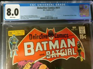 1971 DC Batman Detective Comics 411 CGC 8.  0 WP 1st Appearance of Talia Al - Ghul 2