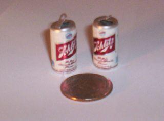 2 Vintage Schlitz Beer Can Gumball Vending Charms Crafting Jewelry Etc