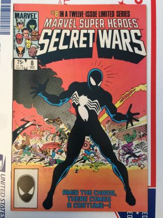 Secret Wars 8 Marvel Heroes Comic Book 1984 Origin Of Symbiote Suit Venom