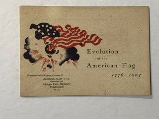 1903 Adriance Platt & Co.  Poughkeepsie Ny Farm Machinery Pamphlet Evolution Flag