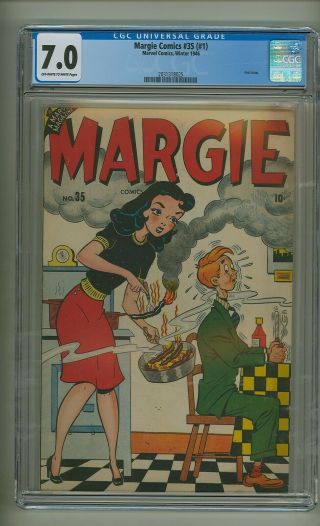 Margie Comics 35 (1) (cgc 7.  0) Ow/w Pages; Marvel Comics; 1946 (c 25014)
