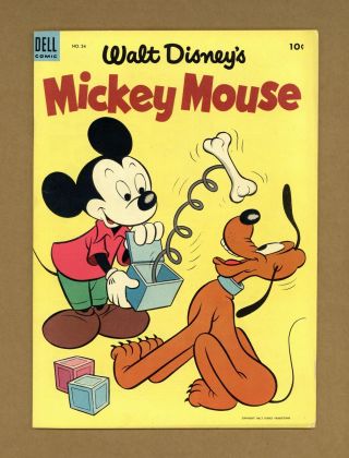 Mickey Mouse (dell/gold Key/gladstone) 34 1954 Vg,  4.  5